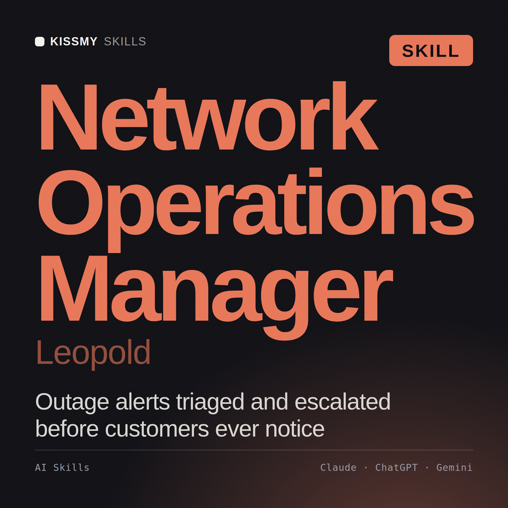 Network Operations Manager, Leopold AI skill by KissMySkills, cover