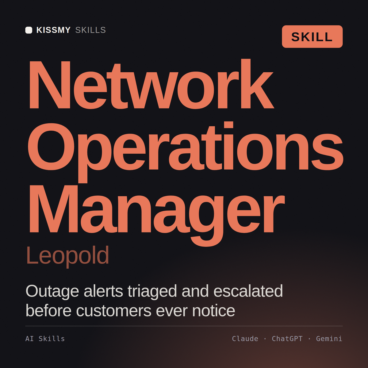 Network Operations Manager, Leopold AI skill by KissMySkills, cover