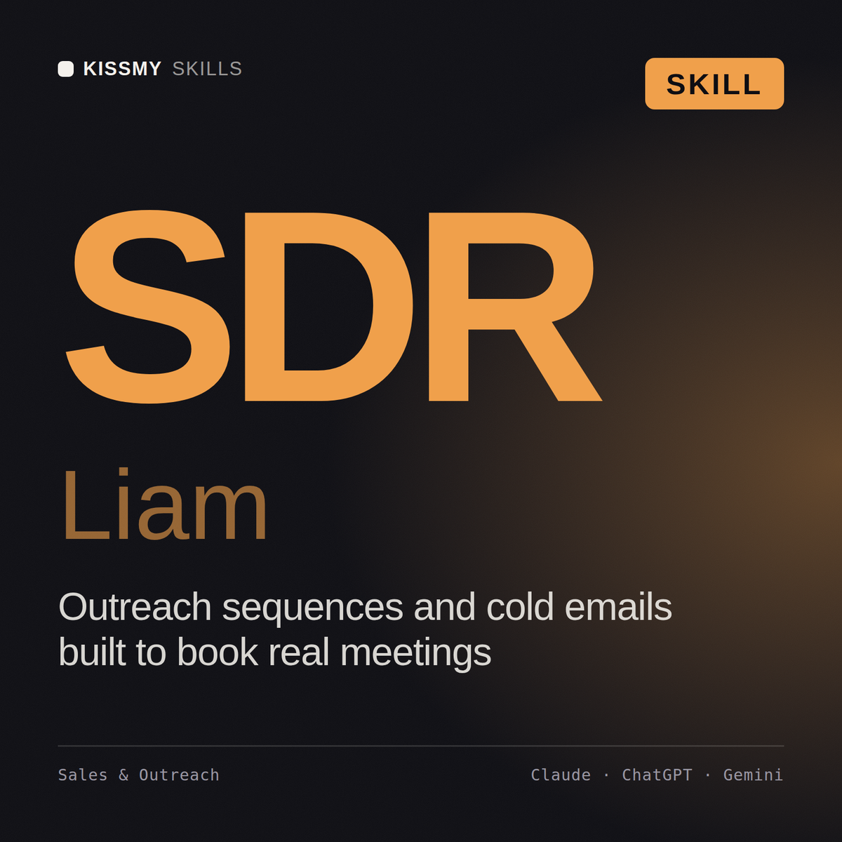 SDR, Liam AI skill by KissMySkills, cover