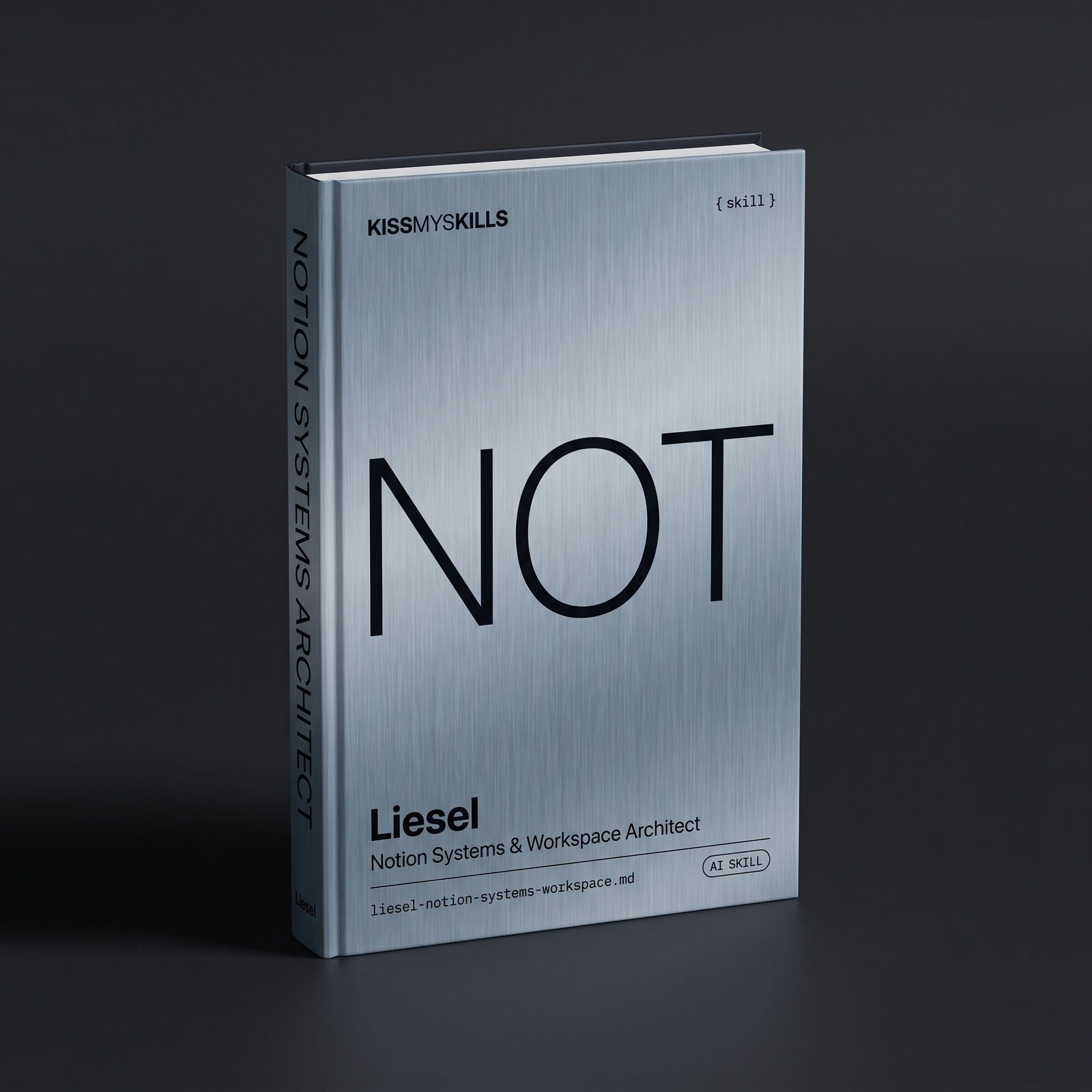 Liesel - Notion Systems & Workspace Architect Claude skill by KissMySkills, hardcover volume cover