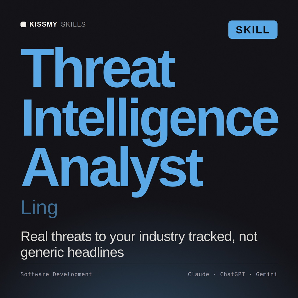 Threat Intelligence Analyst, Ling AI skill by KissMySkills, cover