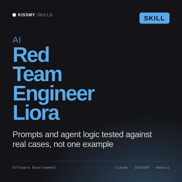 AI Red Team Engineer, Liora AI skill by KissMySkills, cover