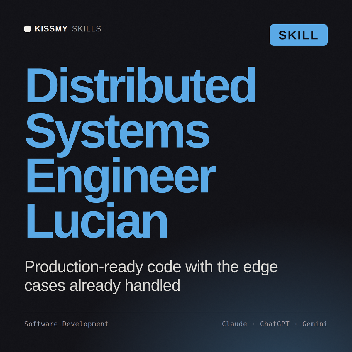 Distributed Systems Engineer, Lucian AI skill by KissMySkills, cover