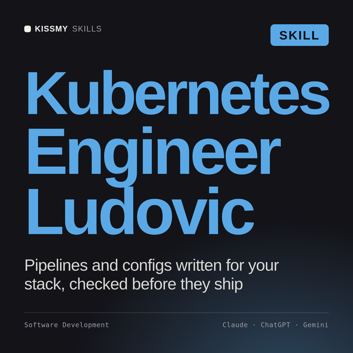 Kubernetes Engineer, Ludovic AI skill by KissMySkills, cover