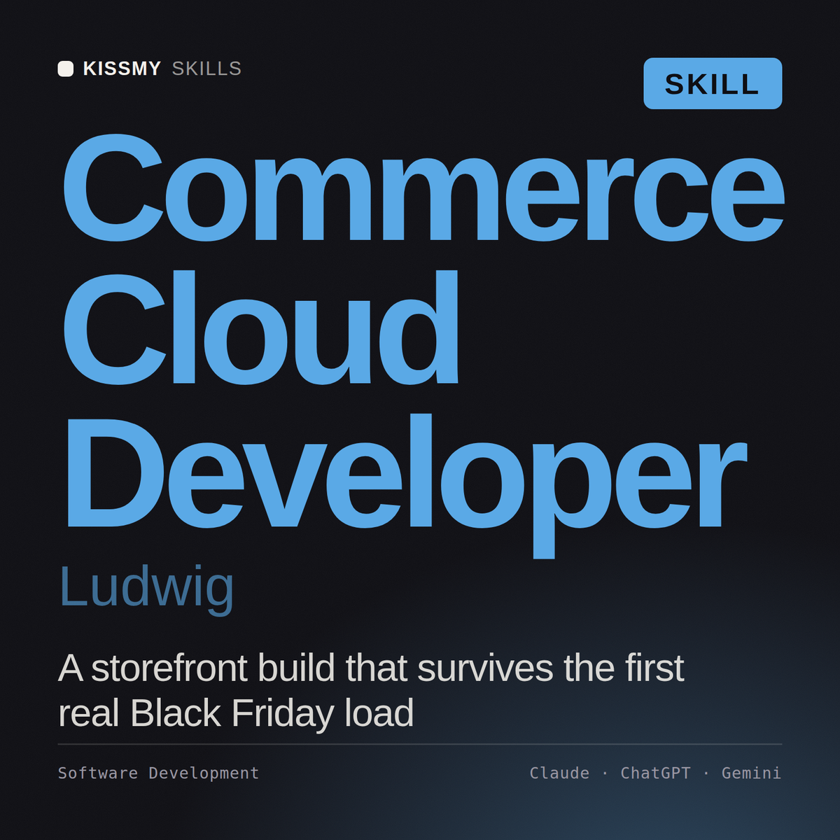 Commerce Cloud Developer, Ludwig AI skill by KissMySkills, cover