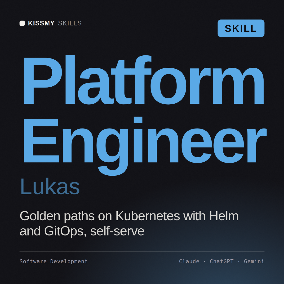 Platform Engineer, Lukas AI skill by KissMySkills, cover