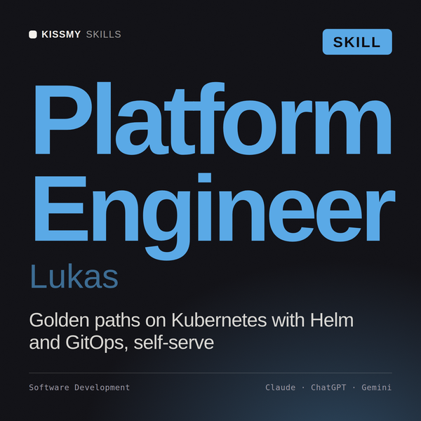 Platform Engineer, Lukas AI skill by KissMySkills, cover