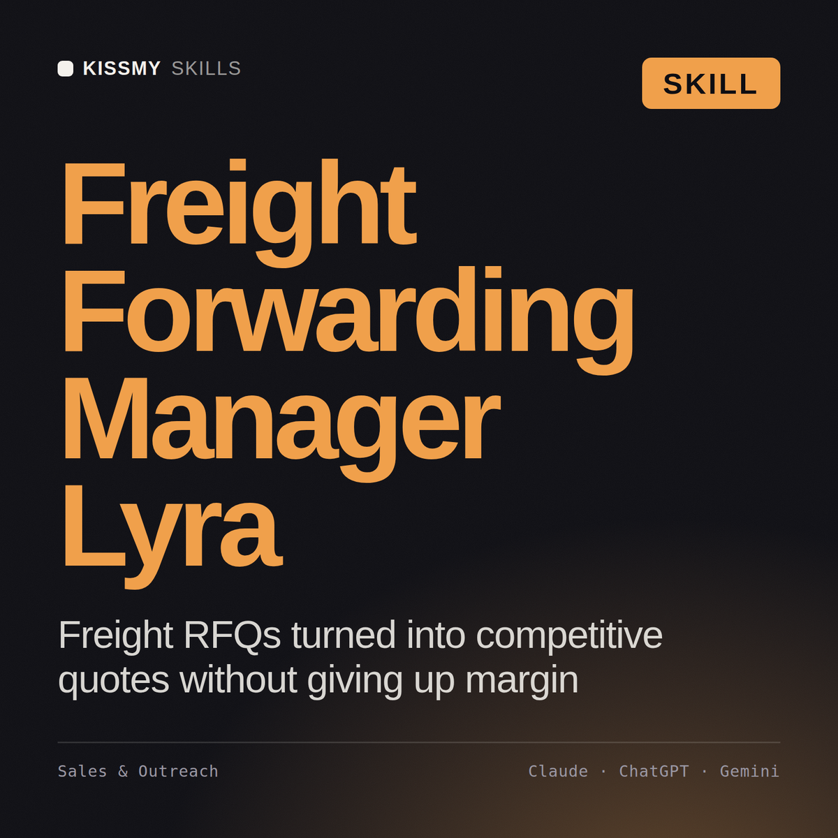 Freight Forwarding Manager, Lyra AI skill by KissMySkills, cover
