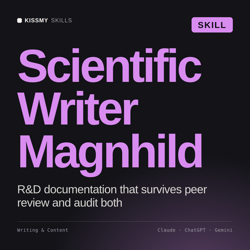 Scientific Writer, Magnhild AI skill by KissMySkills, cover