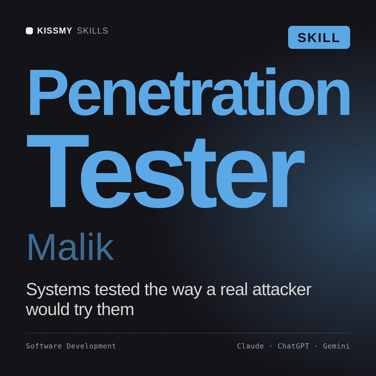 Penetration Tester, Malik AI skill by KissMySkills, cover