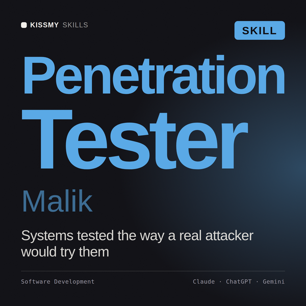 Penetration Tester, Malik AI skill by KissMySkills, cover