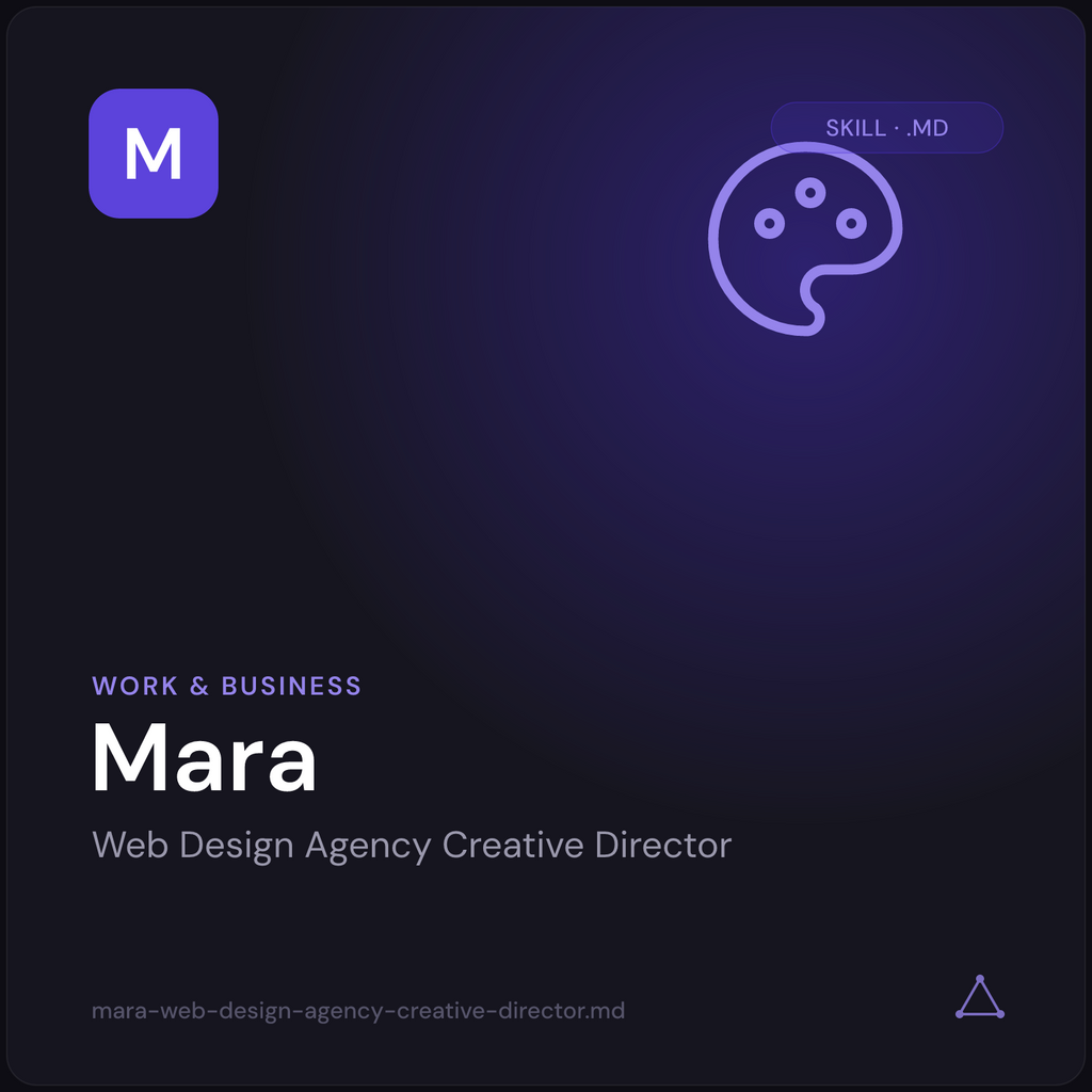 Mara — Web Design Agency Creative Director AI Skill cover
