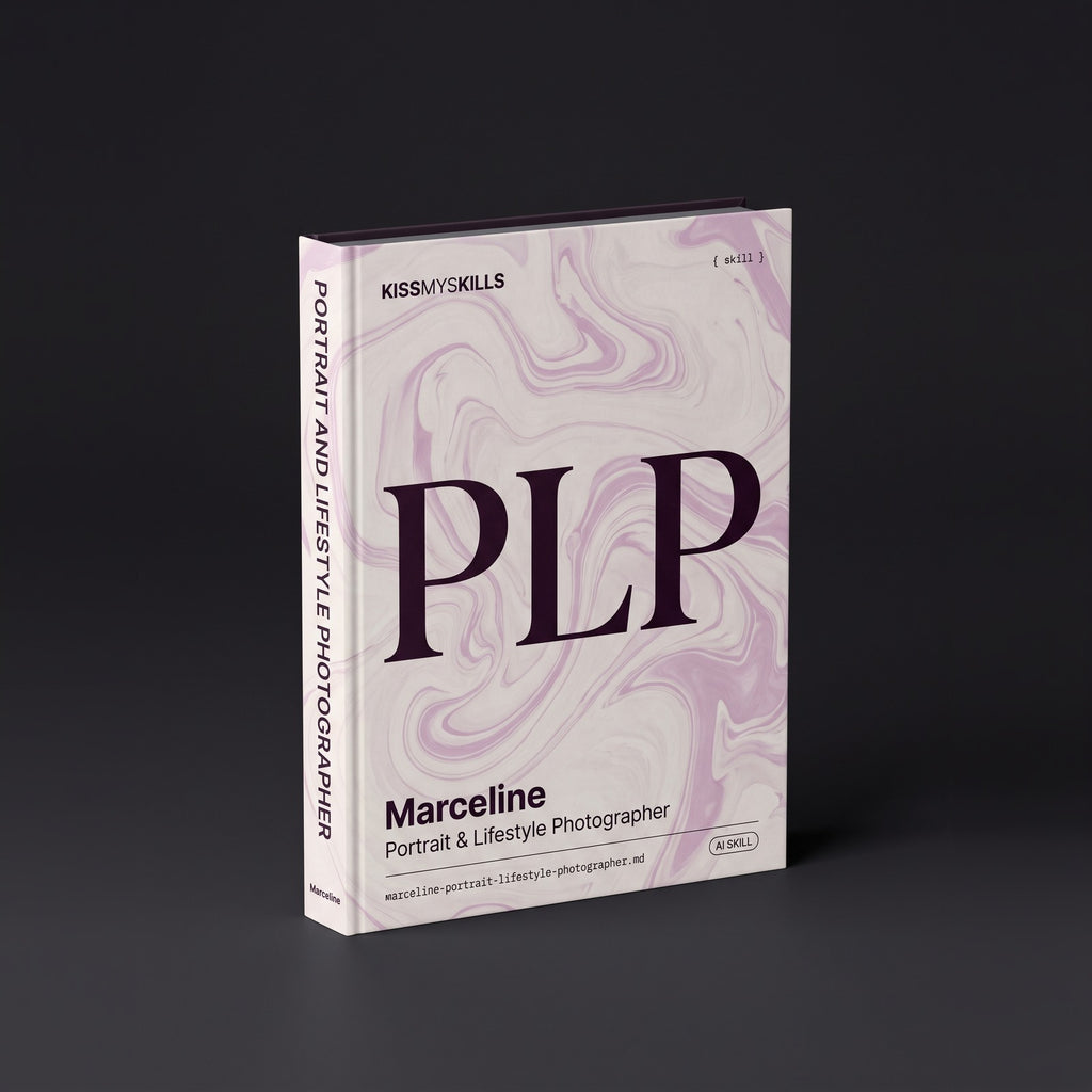 Marceline - Portrait & Lifestyle Photographer Claude skill by KissMySkills, hardcover volume cover