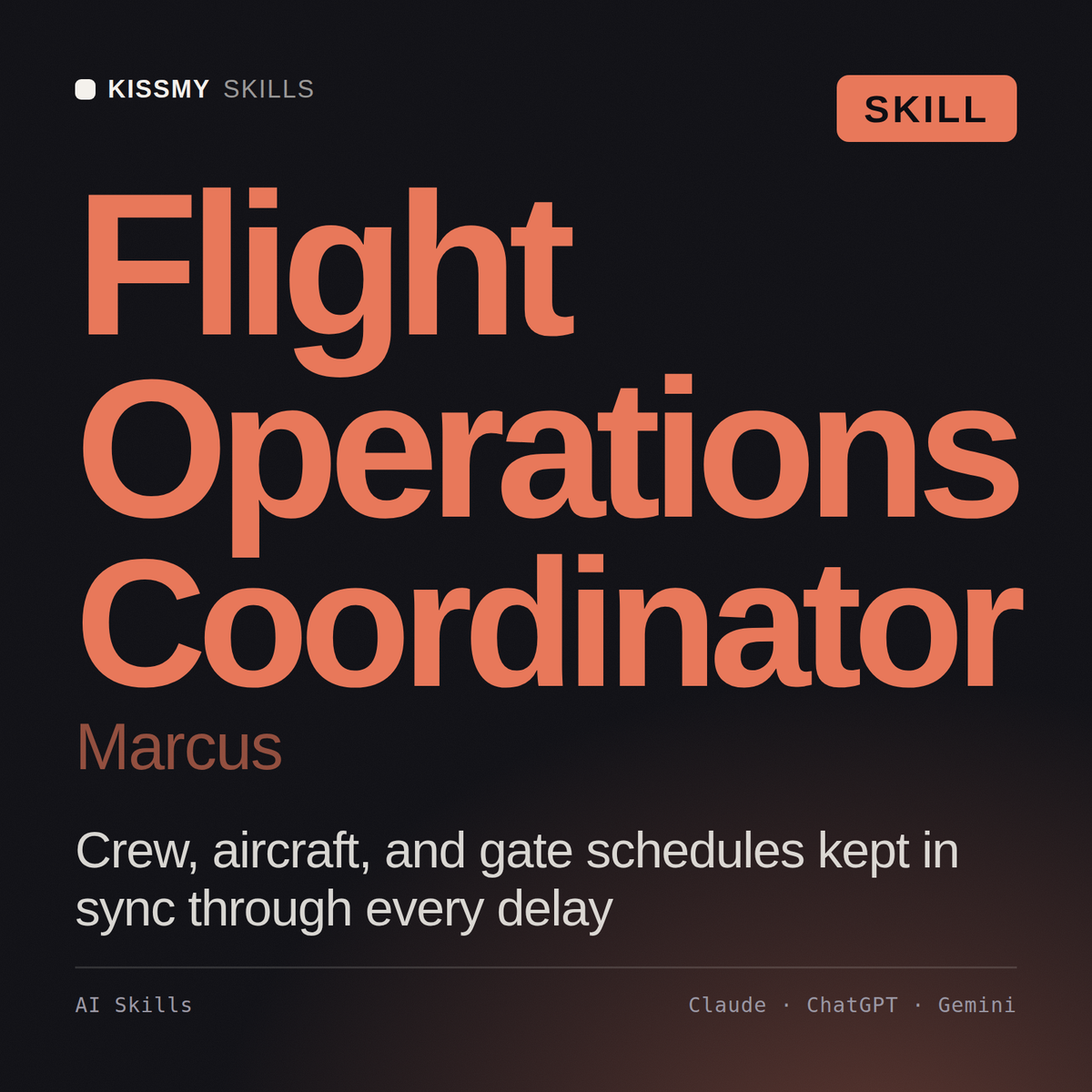 Flight Operations Coordinator, Marcus AI skill by KissMySkills, cover