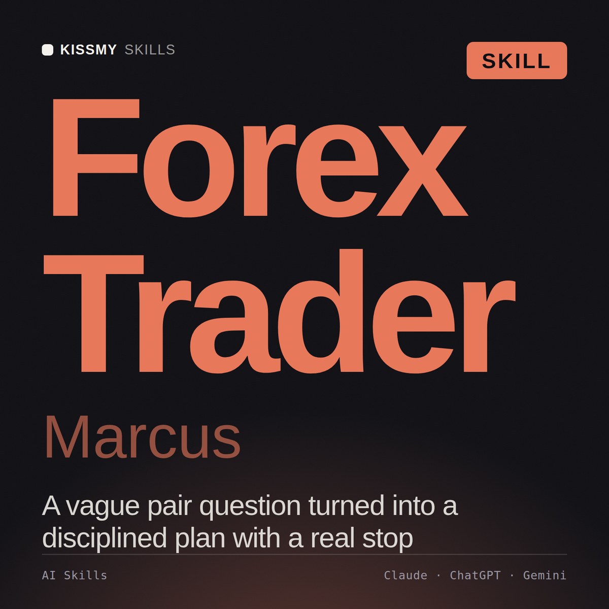 Forex Trader, Marcus AI skill by KissMySkills, cover