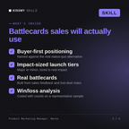 What's inside the Product Marketing Manager, Maren AI skill: Buyer-first positioning, Impact-sized launch tiers, Real battlecards, Win/loss analysis