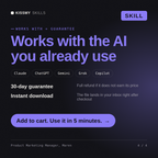 The Product Marketing Manager, Maren AI skill works with Claude, ChatGPT, Gemini and any AI chat, 30-day money-back guarantee