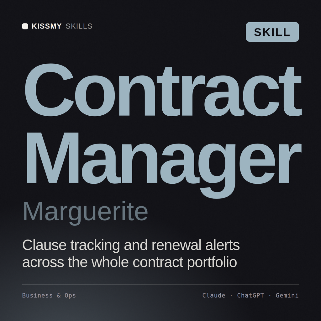 Contract Manager, Marguerite AI skill by KissMySkills, cover