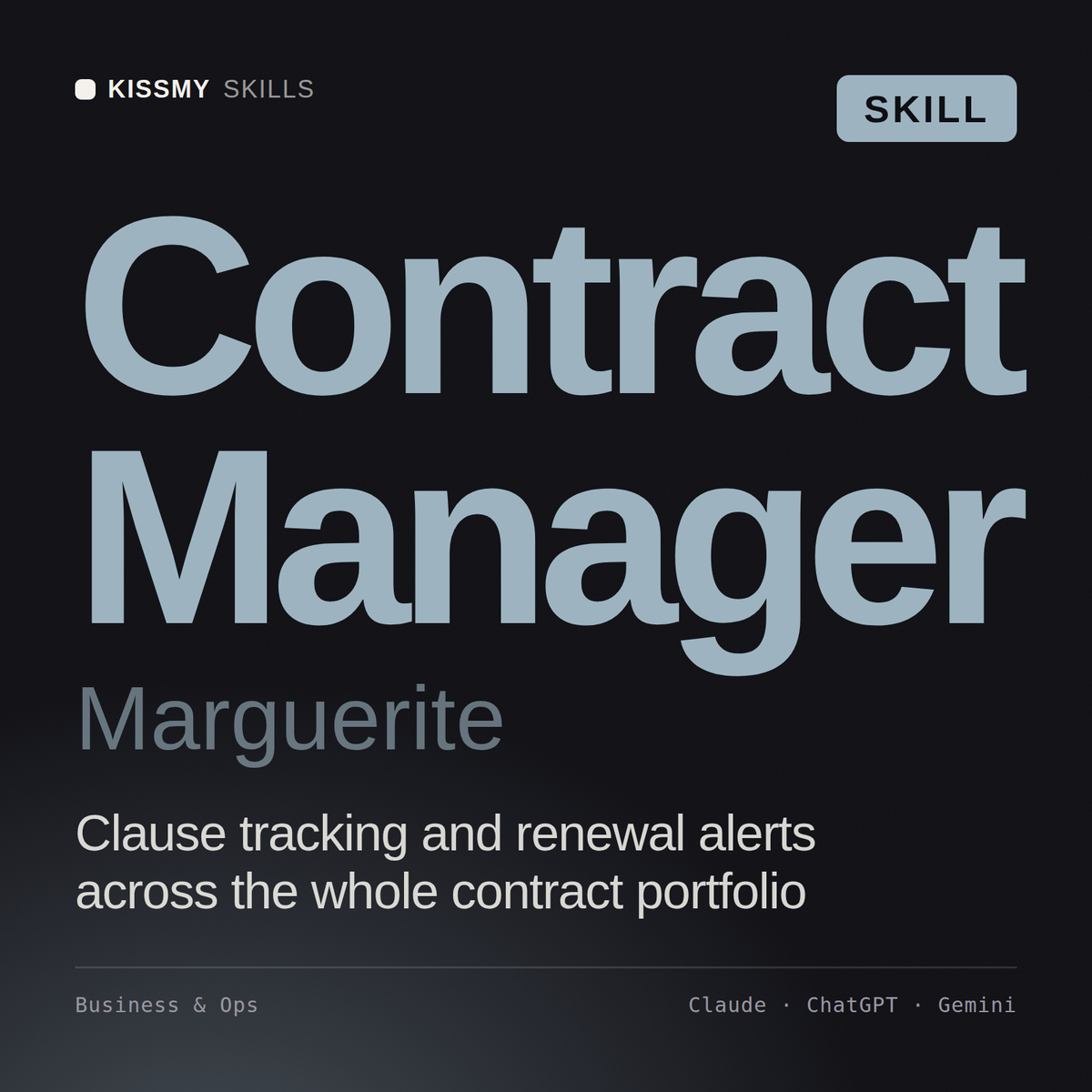 Contract Manager, Marguerite AI skill by KissMySkills, cover