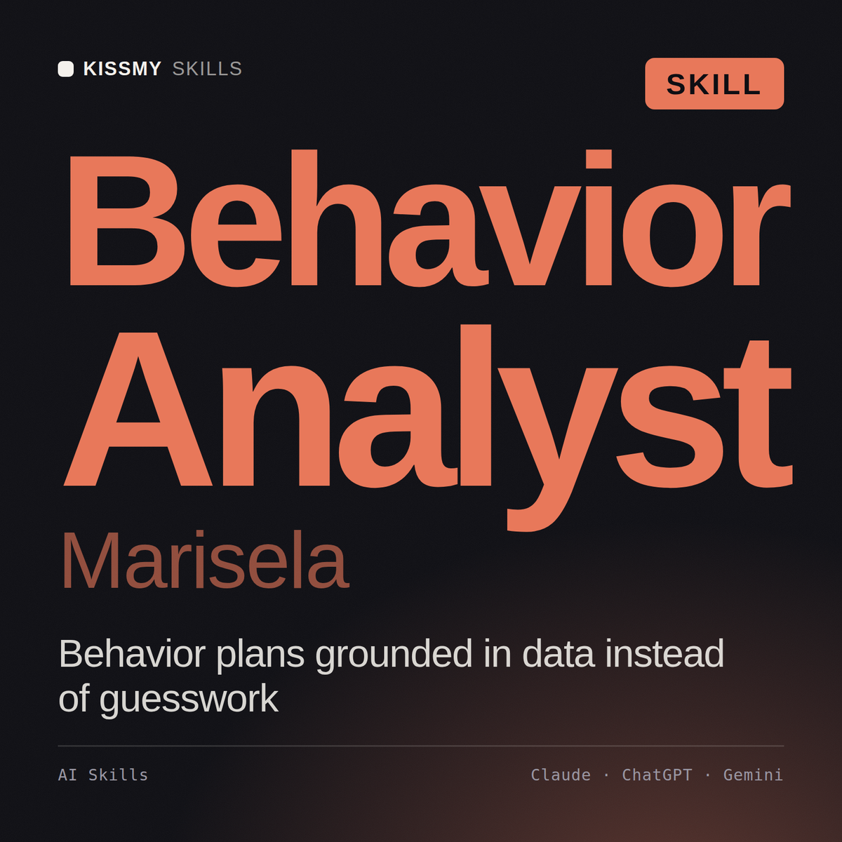 Behavior Analyst, Marisela AI skill by KissMySkills, cover