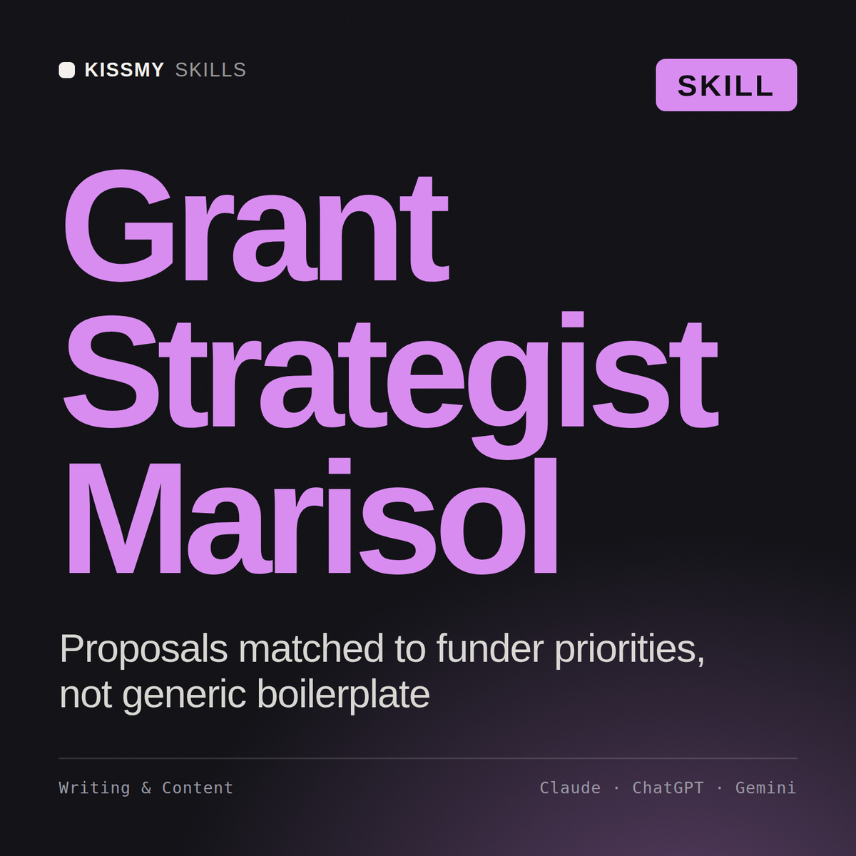 Grant Strategist, Marisol AI skill by KissMySkills, cover