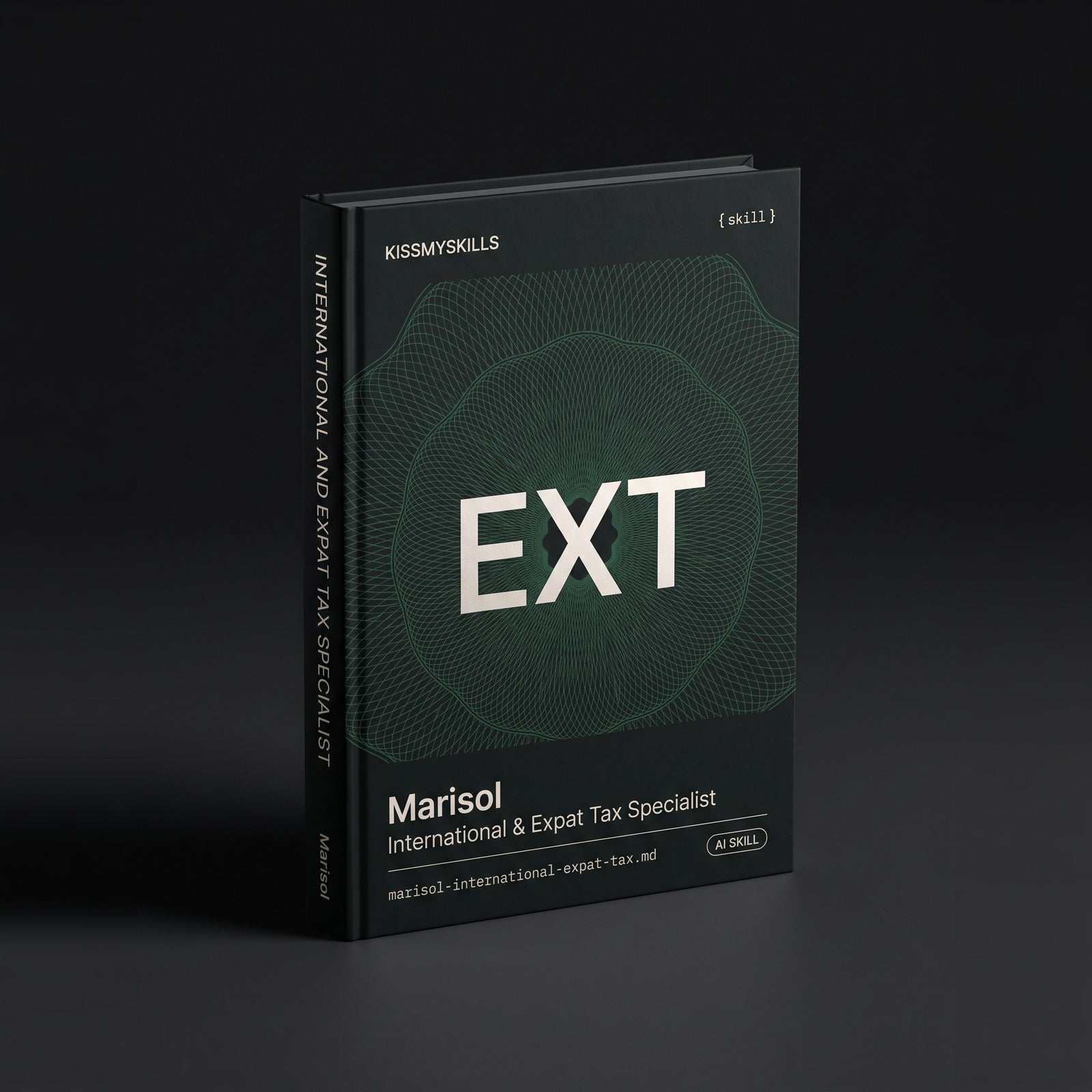 Marisol - International & Expat Tax Specialist Claude skill by KissMySkills, hardcover volume cover