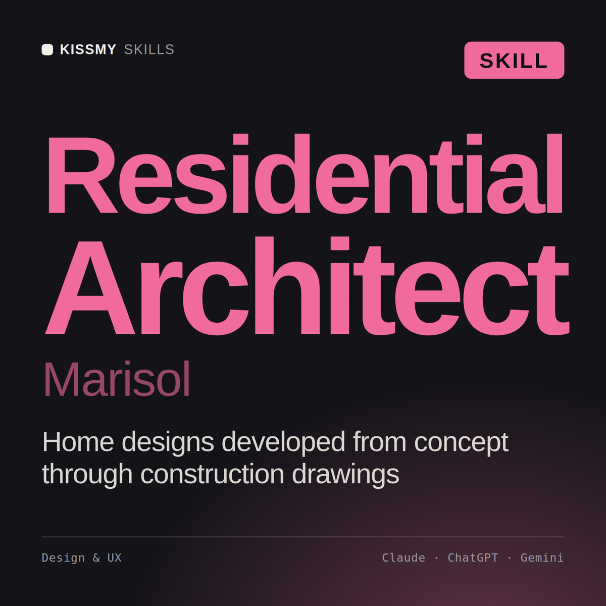 Residential Architect, Marisol AI skill by KissMySkills, cover