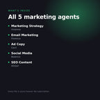 What is inside the Marketing Agent Bundle: Marketing Strategy, Email Marketing, Ad Copy, Social Media and SEO Content