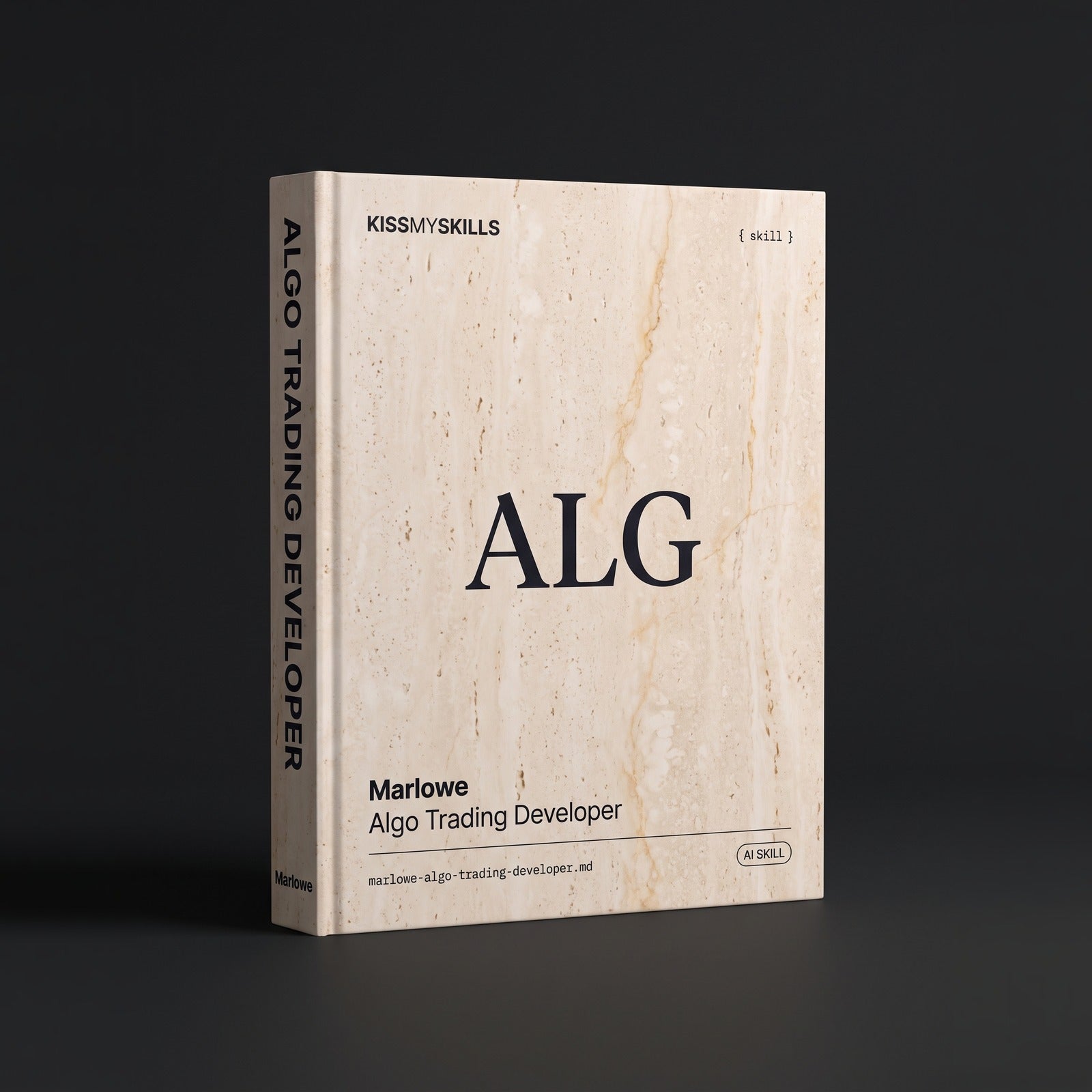 Algo Trading Developer Claude skill by KissMySkills, hardcover volume cover