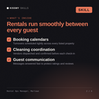 What's inside the Rental Ops Manager, Marlowe AI skill: Booking calendars, Cleaning coordination, Guest communication