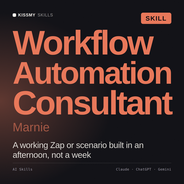 Workflow Automation Consultant, Marnie AI skill by KissMySkills, cover