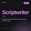 Scriptwriter, Max AI skill by KissMySkills, cover