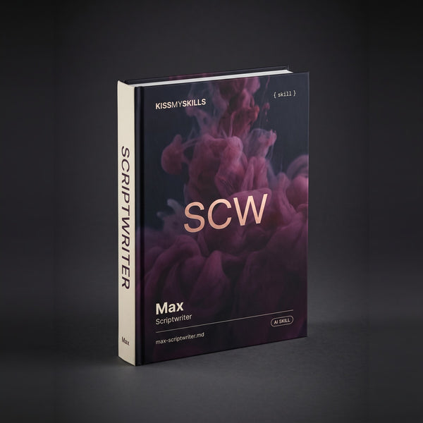 Scriptwriter Claude skill by KissMySkills, hardcover volume cover