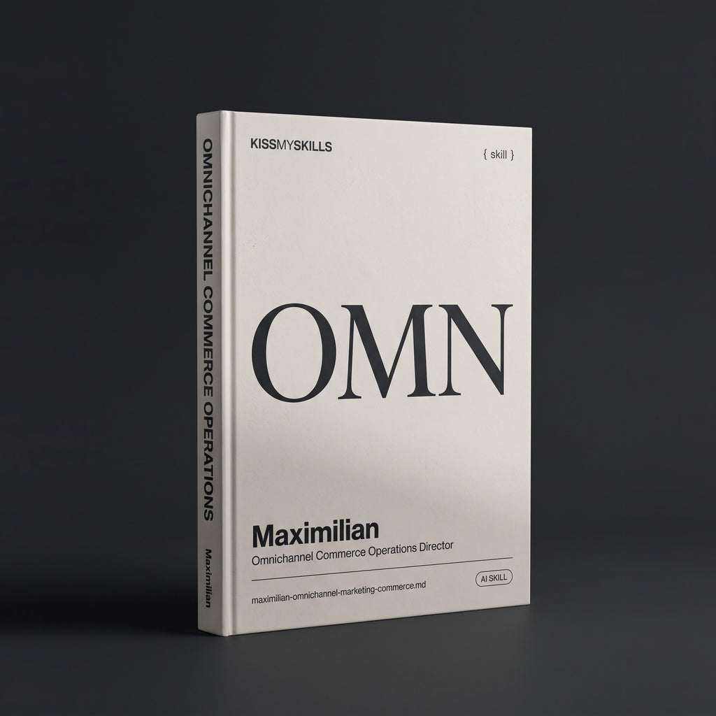 Maximilian - Omnichannel Marketing & Commerce Operations Director Claude skill by KissMySkills, hardcover volume cover