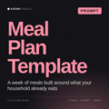 Meal Plan Template AI prompt by KissMySkills, cover