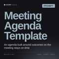 Meeting Agenda Template AI prompt by KissMySkills, cover