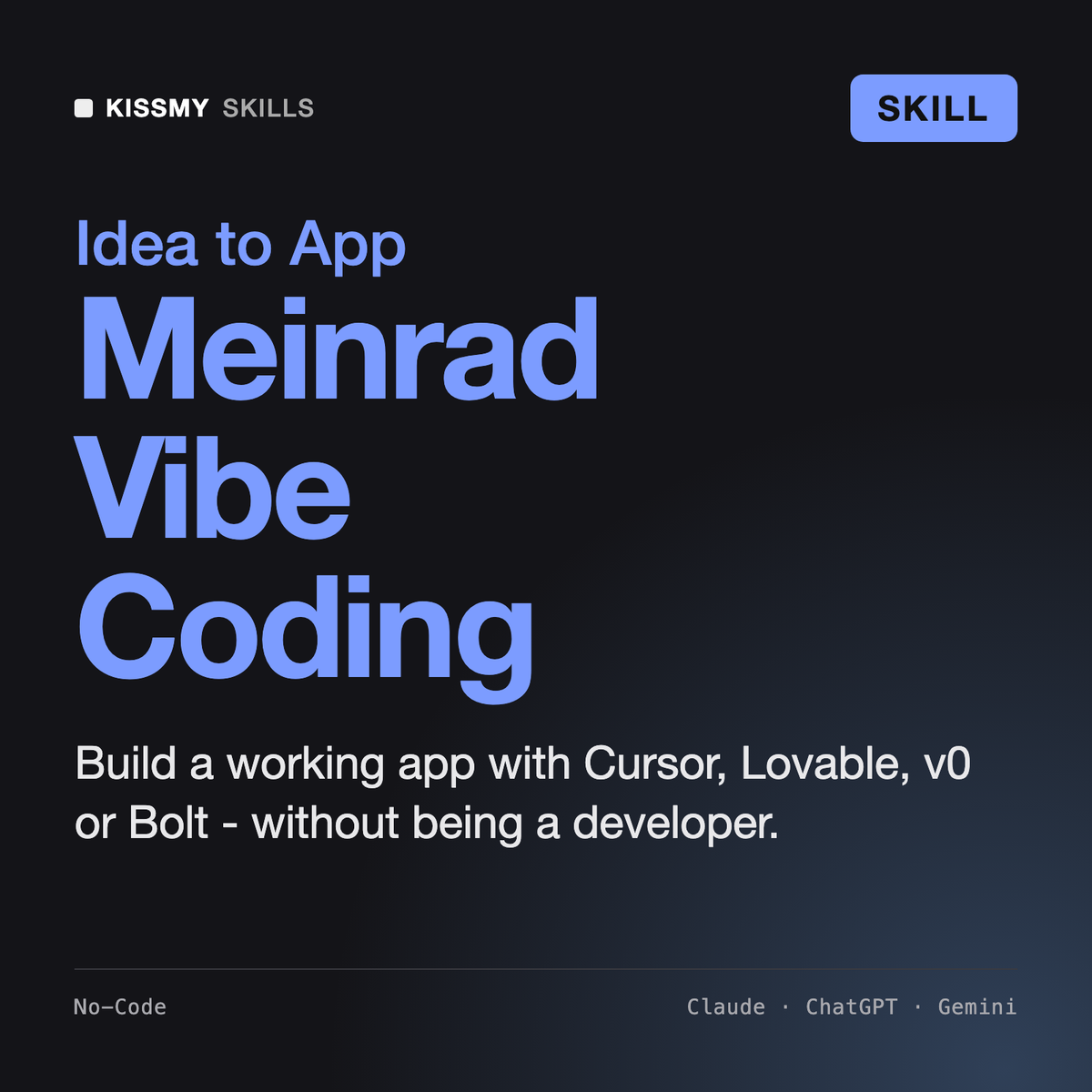 Meinrad - Vibe Coding Coach AI skill by KissMySkills, cover