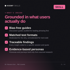 What's inside the UX Researcher, Melisande AI skill: Bias-free guides, Matched test formats, Traceable findings, Evidence-based personas
