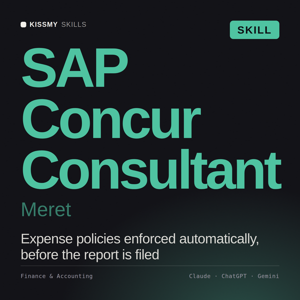 SAP Concur Consultant, Meret AI skill by KissMySkills, cover