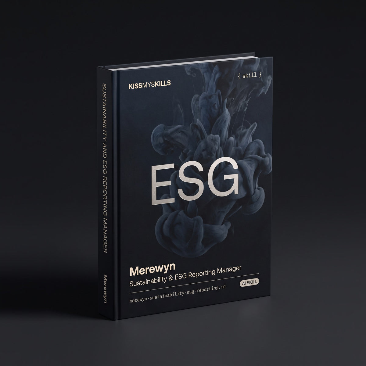 Sustainability & ESG Reporting Manager Claude skill by KissMySkills, hardcover volume cover