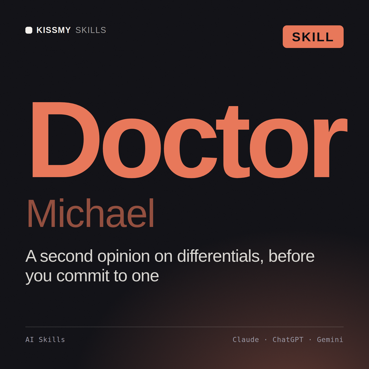 Doctor, Michael AI skill by KissMySkills, cover