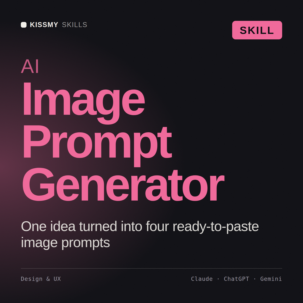 AI Image Prompt Generator AI skill by KissMySkills, cover