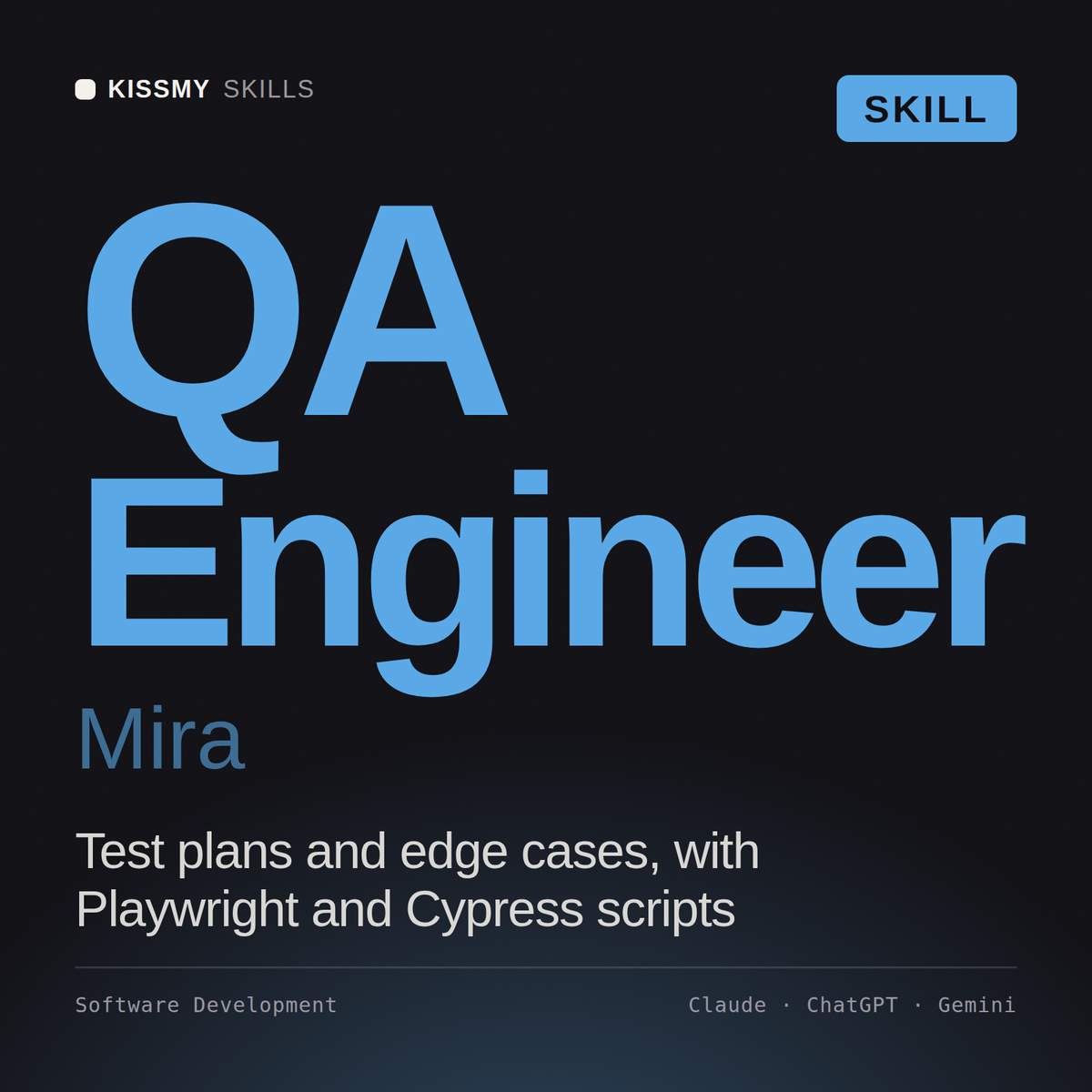 QA Engineer, Mira AI skill by KissMySkills, cover
