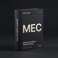 Month-End Close Claude skill by KissMySkills, deep graphite-black bookcloth cover with the monogram MEC