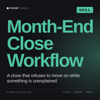 Month-End Close Workflow AI skill by KissMySkills, cover