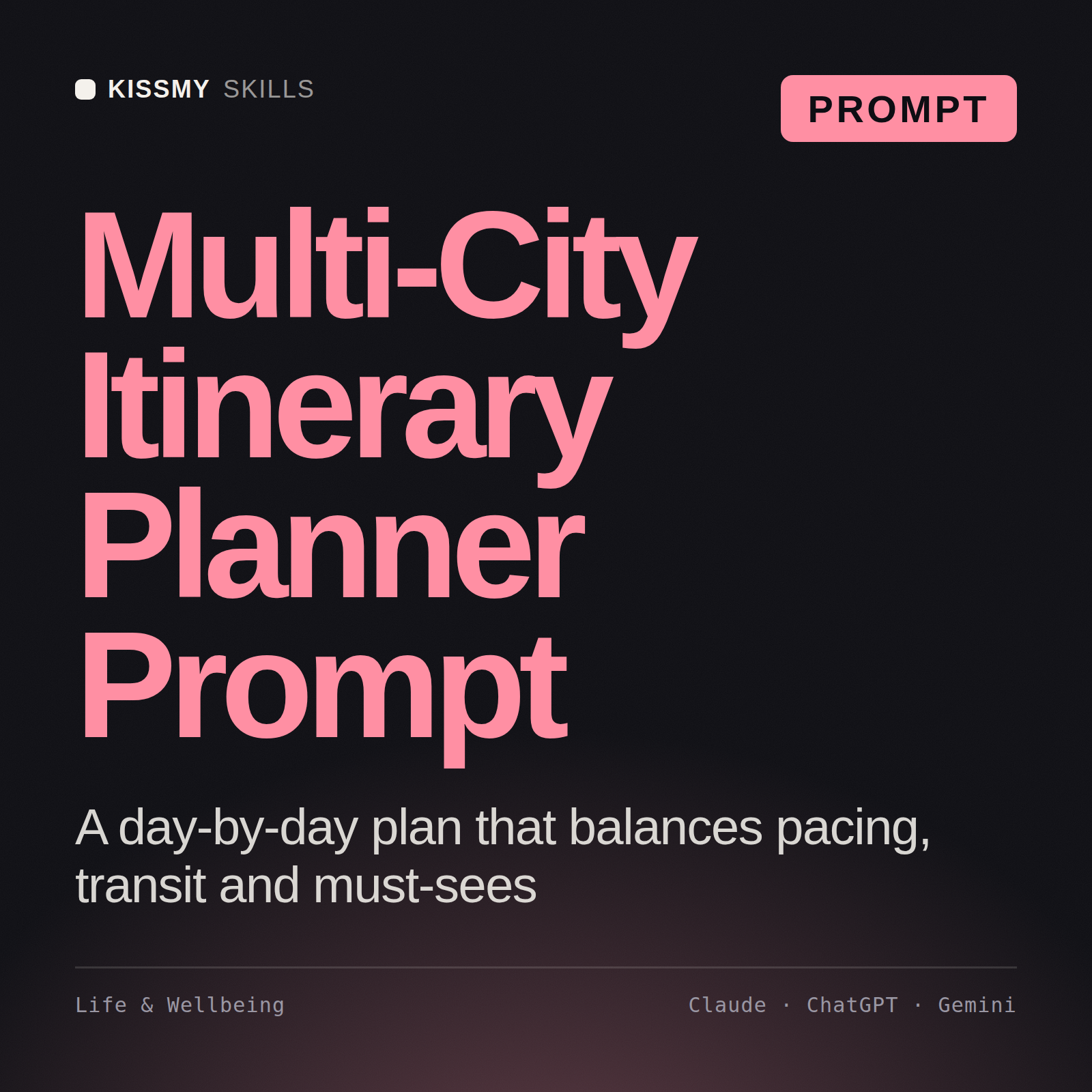 Multi-City Itinerary Planner Prompt AI prompt by KissMySkills, cover