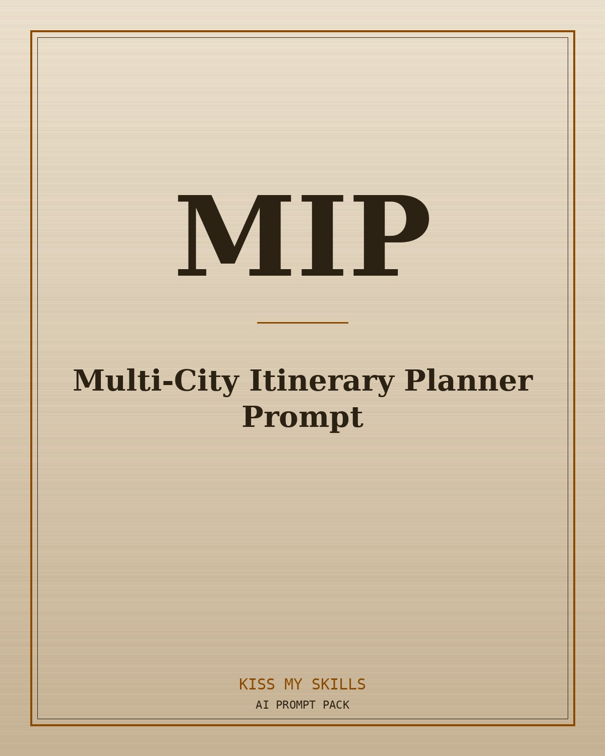 Multi-City Itinerary Planner prompt for Claude by KissMySkills, brushed cover