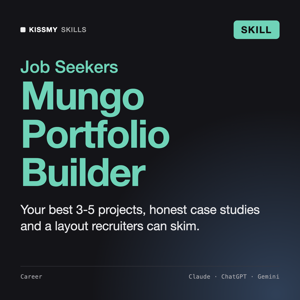 Mungo - Portfolio Builder AI skill by KissMySkills, cover