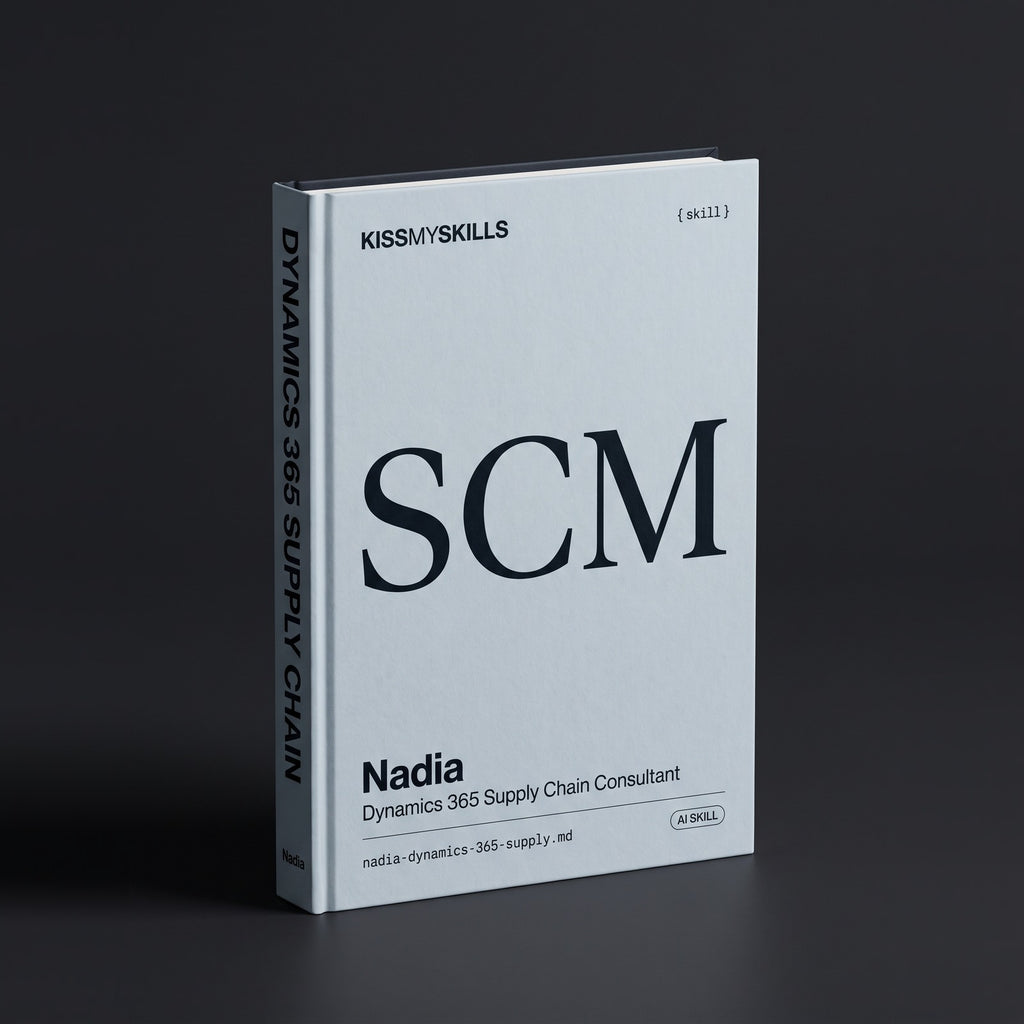 Dynamics 365 Supply Chain Management Consultant Skill Claude skill by KissMySkills, hardcover volume cover