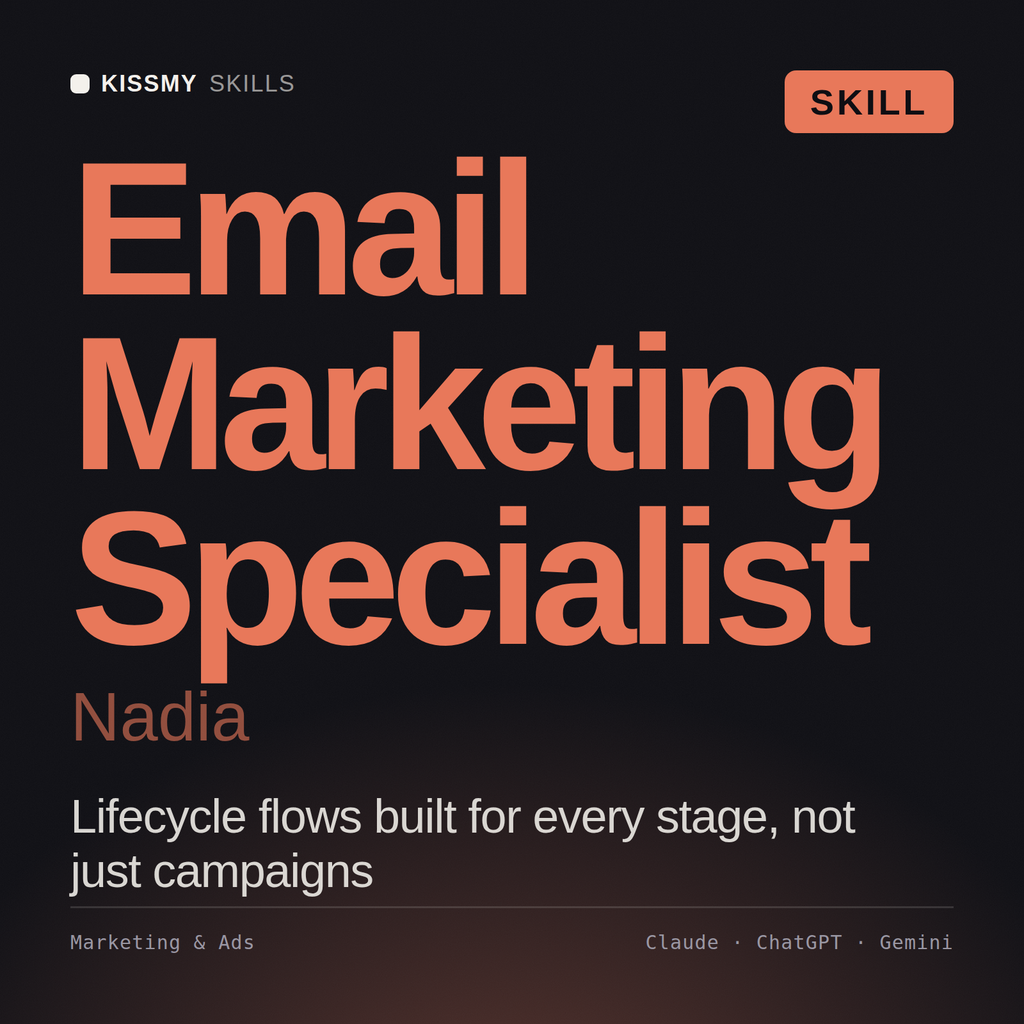 Email Marketing Specialist, Nadia AI skill by KissMySkills, cover